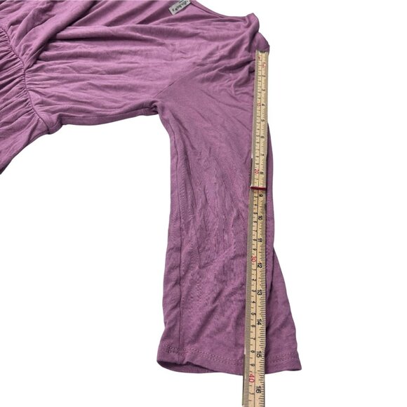 Mother Bee Mauve Maternity Maxi Dress Wrap Style Long Sleeves Size M - Picture 5 of 11